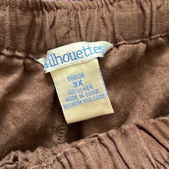 Lot Of 2 Silhouettes Linen Cropped Pull On Pants Womens Plus Size 3X Black Brown - Picture 15 of 16